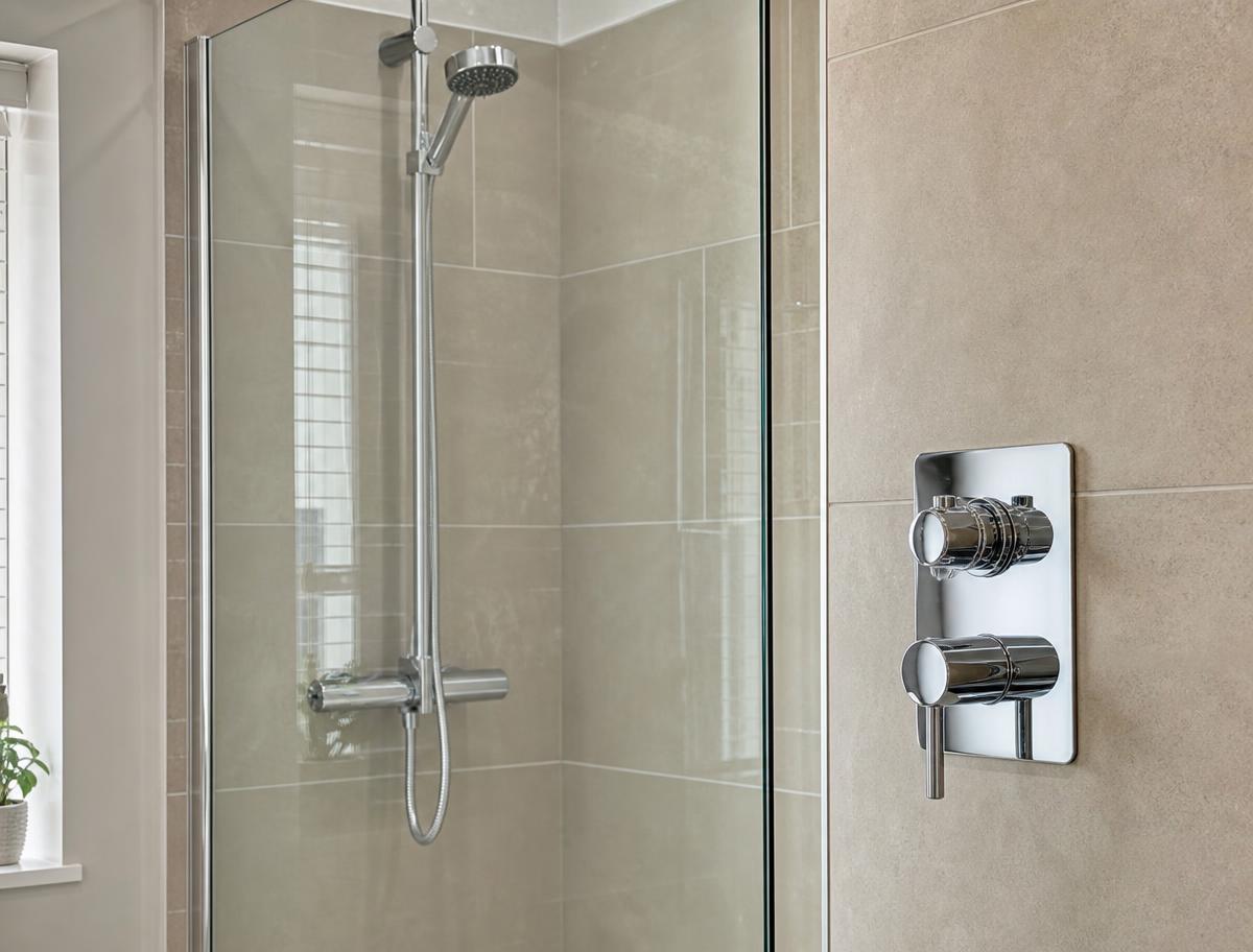Scale-free shower screen and chrome valve after softened water